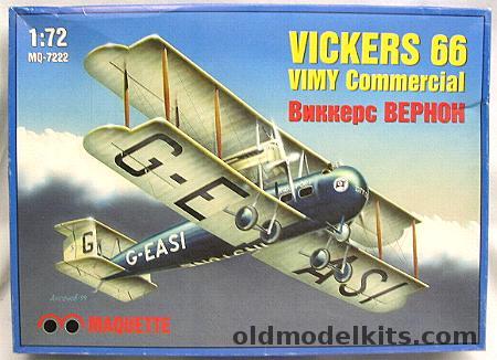 Maquette 1/72 Vickers 66 Vimy Commericial - Vernon Mk.1, MQ-7222 plastic model kit